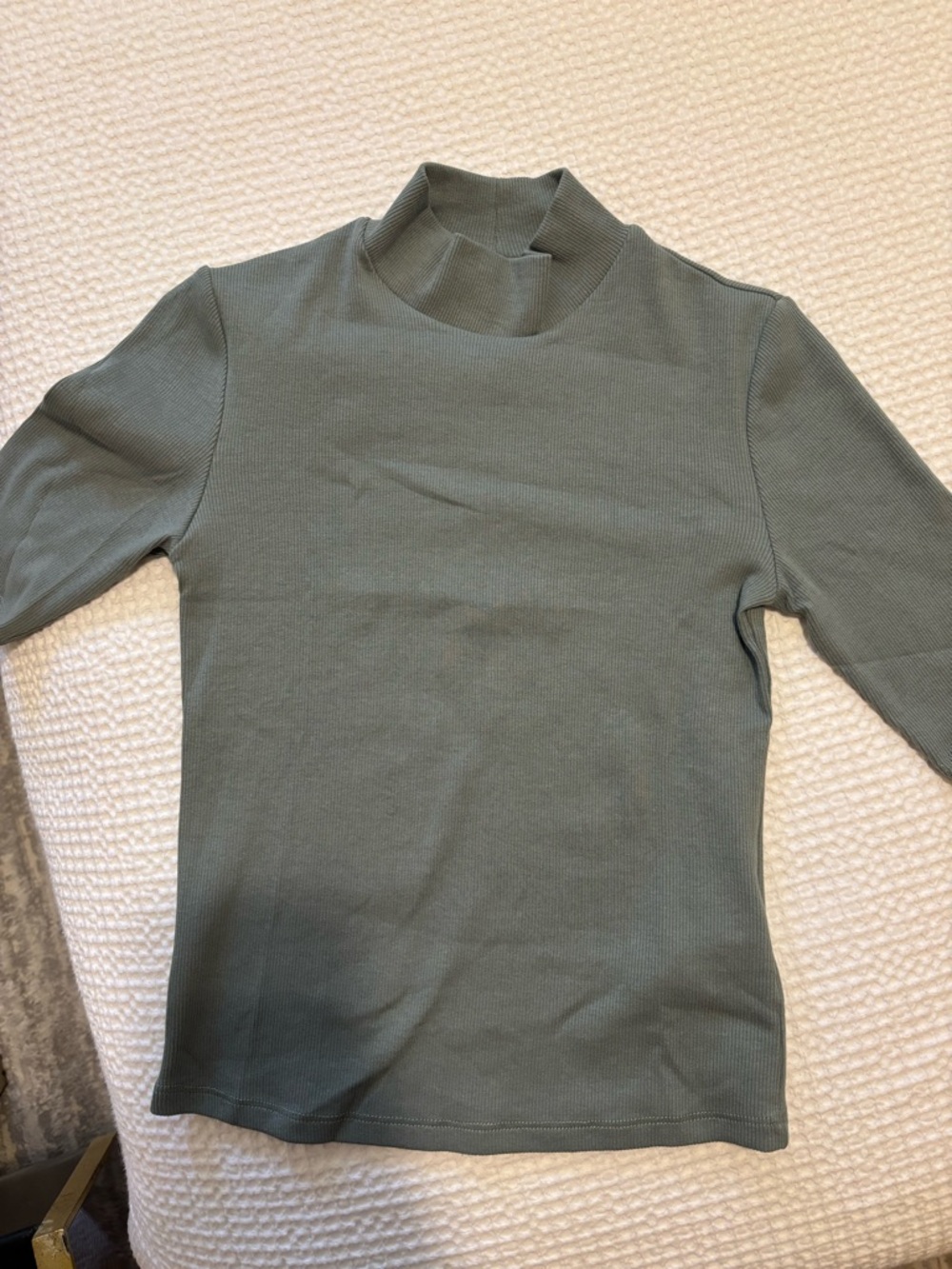 Zara Mock Neck Ribbed Tee